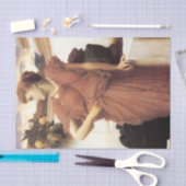 Mooie vrouw bij de fontein tissuepapier (Craft)