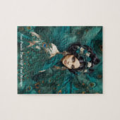 Mooie vrouw Boho pauw jurk Legpuzzel (Horizontaal)
