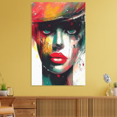 Mooie vrouw canvas afdruk (Insitu (Woonkamer))