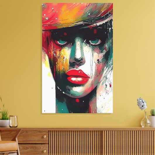 Mooie vrouw canvas afdruk (Insitu (Woonkamer))