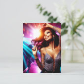 Mooie vrouw dansen in nachtclub digitale kunst briefkaart (Staand voorkant)