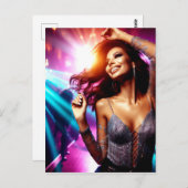 Mooie vrouw dansen in nachtclub digitale kunst briefkaart (Voorkant / Achterkant)