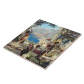 Mooie vrouw dansen onder dolken tegeltje (Zijkant)