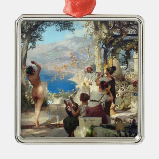 Mooie vrouw dansen tussen dolken metalen ornament (Voorkant)