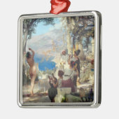 Mooie vrouw dansen tussen dolken metalen ornament (Links)