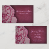 Mooie vrouw Deep Pink Visitekaartje (Voorkant / Achterkant)