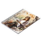 Mooie vrouw die een boek leest op Park Waterverf Notitieboek (Linkerzijde)