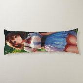 Mooie vrouw die in een snoepjes bos loopt lichaamskussen (Achterkant)