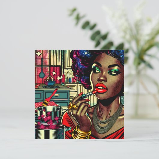 Mooie vrouw die lippenstift aandoet (Staand voorkant)