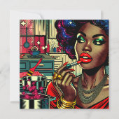 Mooie vrouw die lippenstift aandoet (Voorkant)