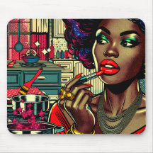 Mooie vrouw die lippenstift aandoet