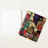 Mooie vrouw die lippenstift aantrekken gepersonali planner (Display)