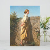 Mooie vrouw die over de muur kijkt () kaart (Staand voorkant)