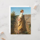 Mooie vrouw die over de muur kijkt () kaart (Voorkant / Achterkant in situ)