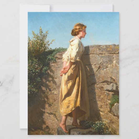 Mooie vrouw die over de muur kijkt () kaart (Voorkant)