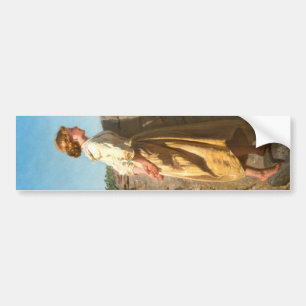 Mooie vrouw die over de muur kijkt (Vintage) Bumpersticker
