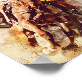 mooie vrouw die paard rijdt poster (Hoek)