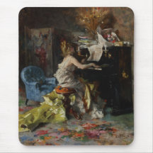 Mooie vrouw die piano speelt (van Boldini)