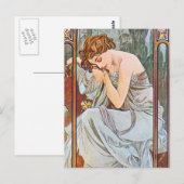 Mooie vrouw die slapend is briefkaart (Voorkant / Achterkant)