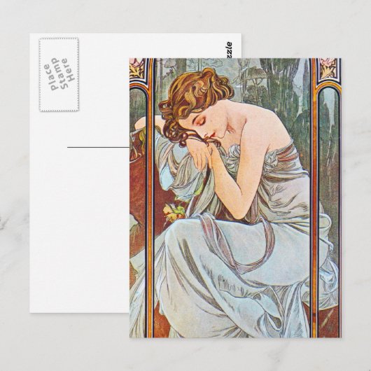 Mooie vrouw die slapend is briefkaart (Voorkant / Achterkant)