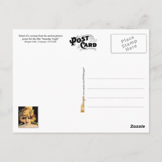 Mooie vrouw die speelt met parels briefkaart (Achterkant)