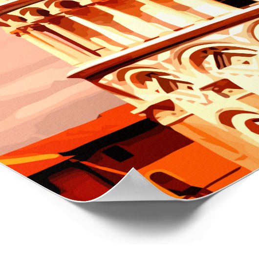 Mooie vrouw die tower leunt van pisa abstracte kun poster (Hoek)