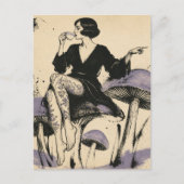 Mooie vrouw drinkt thee briefkaart (Voorkant)