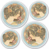 Mooie vrouw Elegant haar CC1157 Art Nouveau Sticker (Voorkant)
