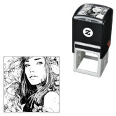 Mooie vrouw en Sinaasappels Zelfinktende Stempel (In situ)