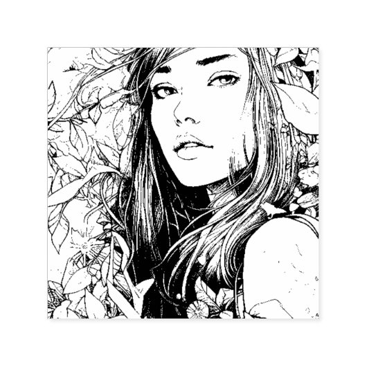 Mooie vrouw en Sinaasappels Zelfinktende Stempel (Design)