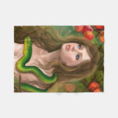 Mooie vrouw Eve en slang. Fleece Deken (Voorkant (Horizontaal))