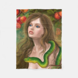 Mooie vrouw Eve en slang. Fleece Deken