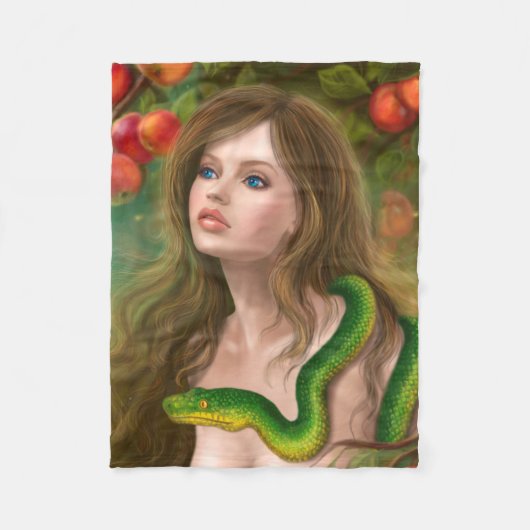Mooie vrouw Eve en slang. Fleece Deken (Voorkant)