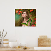 Mooie vrouw Eve en slang. Poster (Keuken)