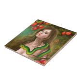 Mooie vrouw Eve en slang. Tegeltje (Zijkant)