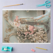 Mooie Vrouw, Flamingo & Bloemen, Portretkunst Tissuepapier (Craft)