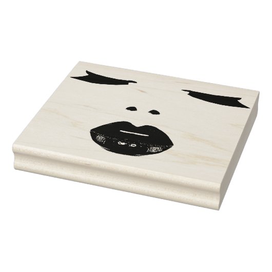 Mooie Vrouw Gezicht Ogen Lippen Originele kunst Rubberstempel (Stempel)