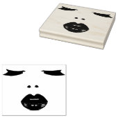 Mooie Vrouw Gezicht Ogen Lippen Originele kunst Rubberstempel (Gestempeld)