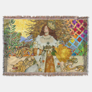 Mooie  vrouw Golden Sun Deken