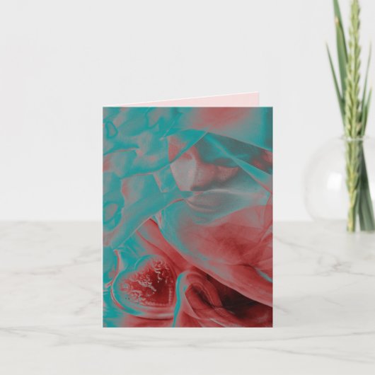 Mooie vrouw & hart blauw roze rood Valentijn Kaart (Voorkant)