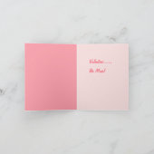 Mooie vrouw & hart blauw roze rood Valentijn Kaart (Binnen)