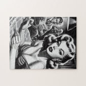  mooie vrouw illustratie legpuzzel (Horizontaal)