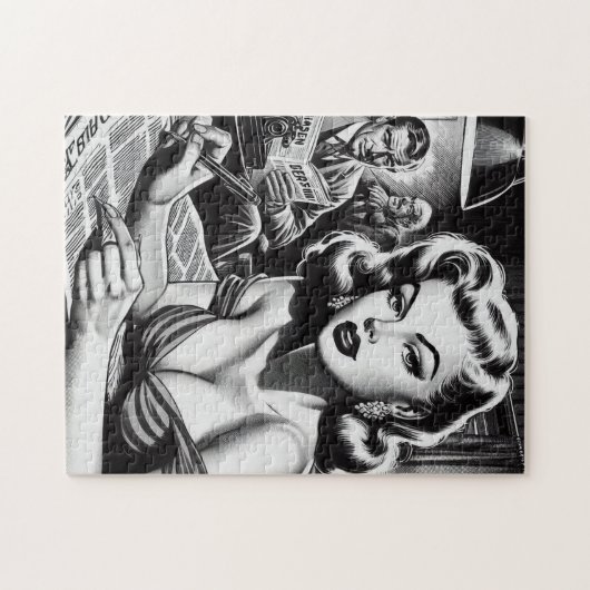  mooie vrouw illustratie legpuzzel (Horizontaal)