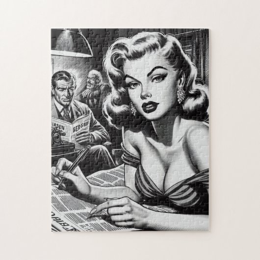  mooie vrouw illustratie legpuzzel (Verticaal)