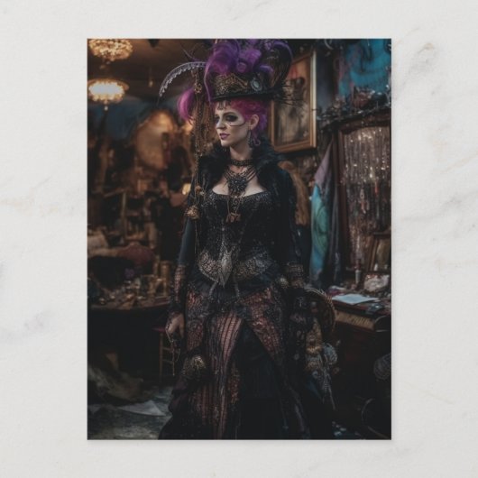 Mooie Vrouw in de Kostuumwinkel Briefkaart (Voorkant)