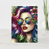 Mooie vrouw in de stad kaart (Voorkant)