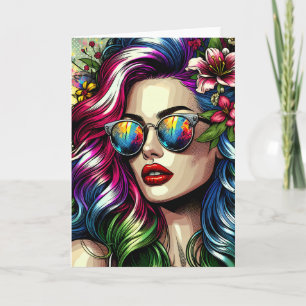 Mooie vrouw in de stad kaart