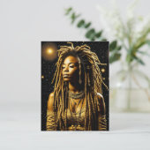 Mooie vrouw in Dreads Onder de Sterren Briefkaart (Staand voorkant)