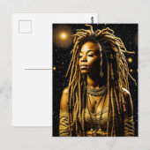 Mooie vrouw in Dreads Onder de Sterren Briefkaart (Voorkant / Achterkant)