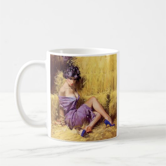 Mooie vrouw in gevangenschap koffiemok (Links)